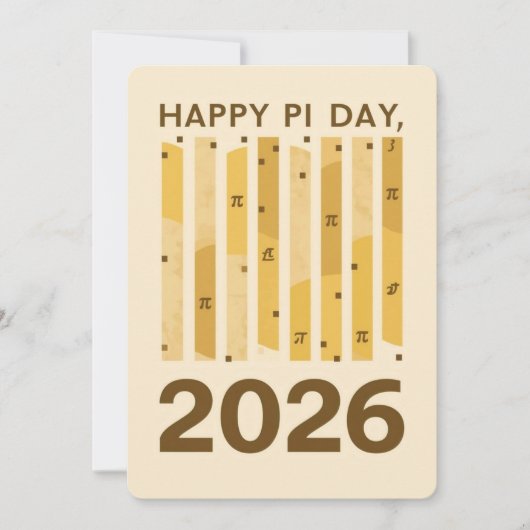 Happy Pi Day 2026 Retro Minimal Math Design Poster 招待状 (正面)
