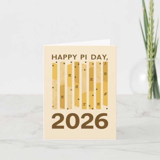 Happy Pi Day 2026 Retro Minimal Math Design Poster 招待状 (正面)