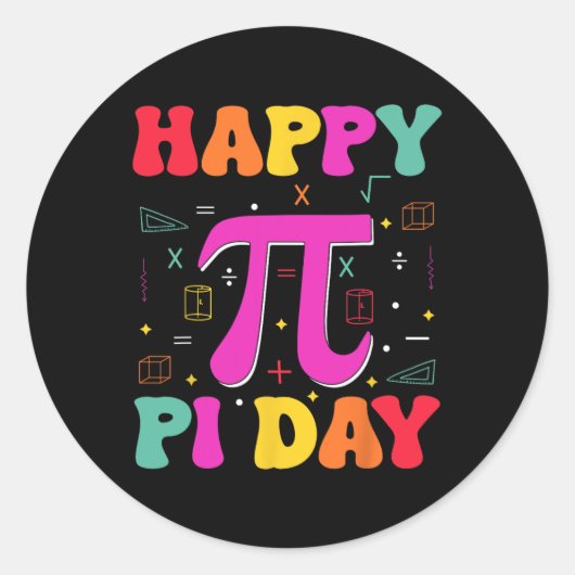 Happy Pi Day Kids Math先生学生教授 ラウンドシール (正面)