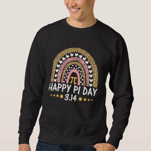 Happy Pi Day Leopard Rainbow Math Teacher Boys Gir スウェットシャツ (正面)