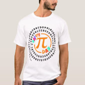 Happy Pi Day Math先生100桁Piデザイン Tシャツ (正面)