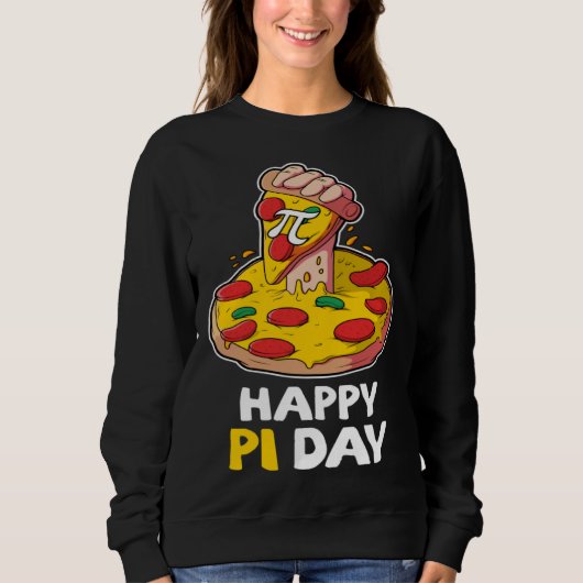 Happy Pi Day Pizza Geek Mathematic Nerds Funny Mat スウェットシャツ (正面)