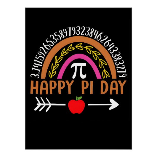 Happy Pi Day Tシャツ デザインテンプレート ポスター (正面)