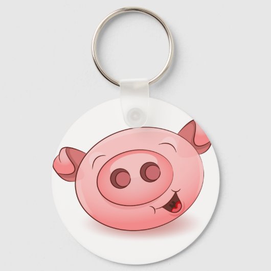Happy Pigアイコン キーホルダー (正面)
