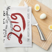 Happy PIg 2019 Kタオパーソナライズされたル キッチンタオル (四つ折り)