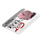 Happy PIg 2019 Rマグネットパーソナライズされたの新年 マグネット (左側)