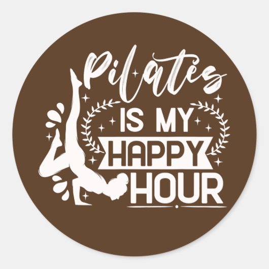 Happy Pilates Instructor Girl Funny Pilates Lover ラウンドシール (正面)
