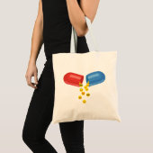 Happy Pill: 前向き Emoticons トートバッグ (正面(商品))