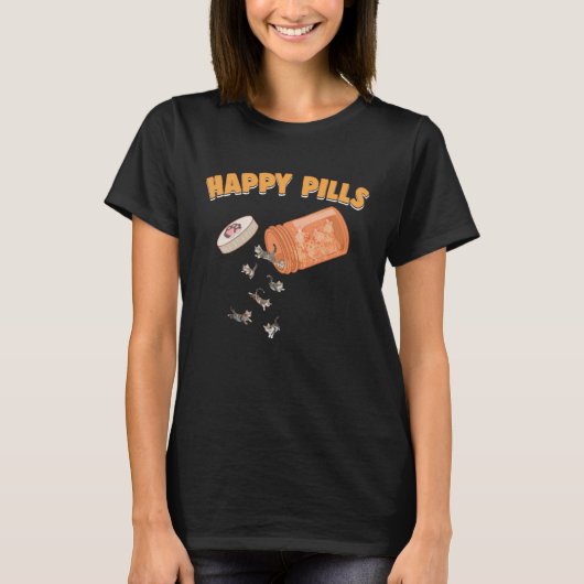 Happy Pills American Shorthair Cat  Feline  Humor Tシャツ (正面)