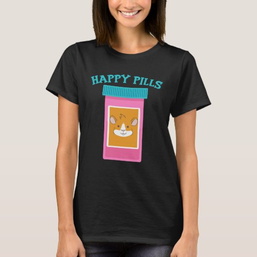 Happy Pills Medication Capsule Guinea Pig Tシャツ (正面)