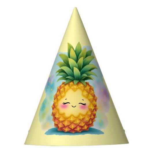 Happy Pineapple Birthday Party Hat パーティーハット (正面)