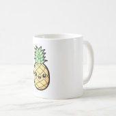 Happy Pineapple – Cute Kawaii Illustration コーヒーマグカップ (正面右)
