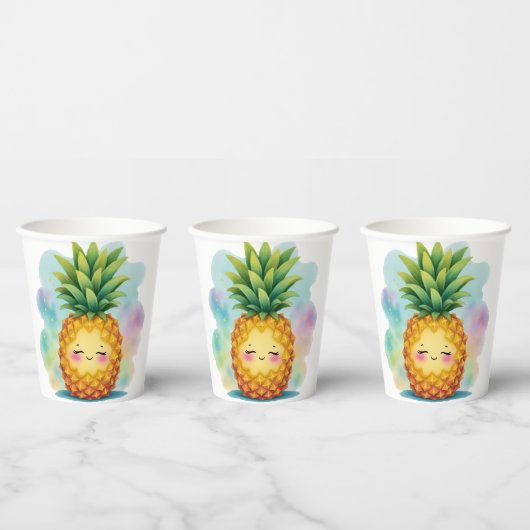 Happy Pineapple Paper Cups 紙コップ (複数)