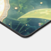 Happy Pink Gill Axolotl Glowing Pond デスクマット (コーナー)