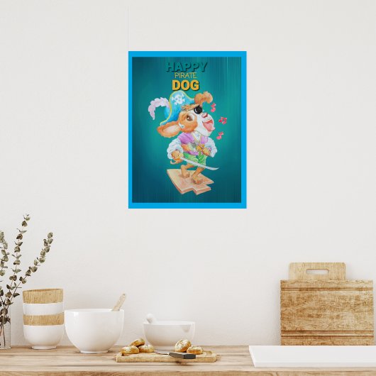 Happy Pirate Dog Poster  ポスター (キッチン)