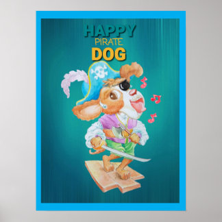 Happy Pirate Dog Poster  ポスター