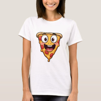 Happy Pizza Face Funny Art Tシャツ