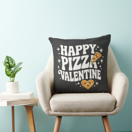 Happy Pizza Valentine Funny Pizza Love Design クッション (椅子)