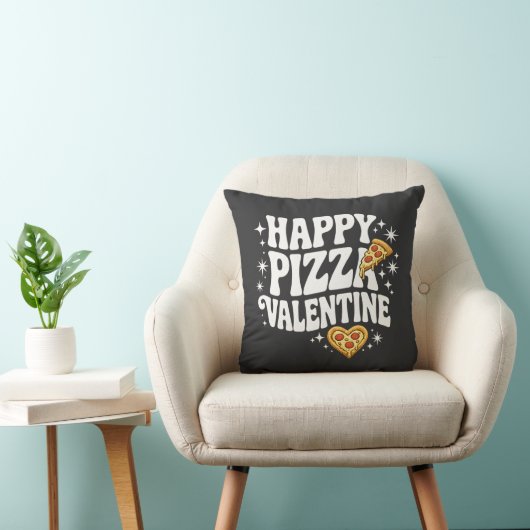Happy Pizza Valentine Funny Pizza Love Design クッション (椅子)