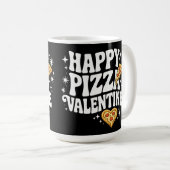 Happy Pizza Valentine Funny Pizza Love Design コーヒーマグカップ (正面右)