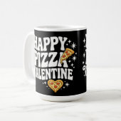 Happy Pizza Valentine Funny Pizza Love Design コーヒーマグカップ (正面左)