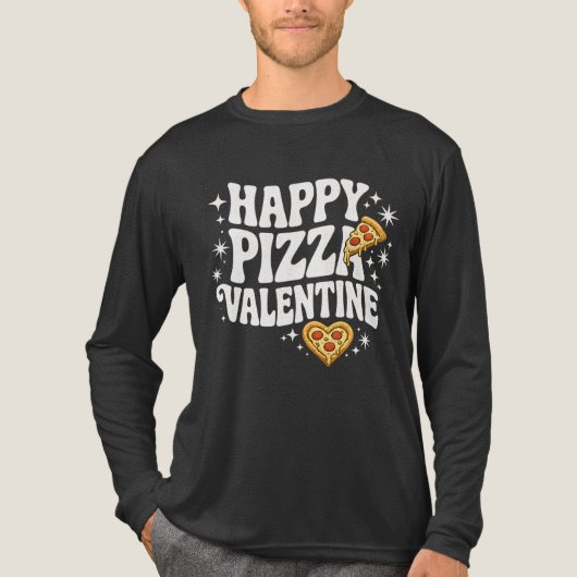 Happy Pizza Valentine Funny Pizza Love Design トライブレンドＴシャツ (正面)