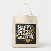 Happy Pizza Valentine Funny Pizza Love Design トートバッグ (正面)