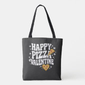 Happy Pizza Valentine Funny Pizza Love Design トートバッグ (裏面)