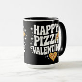 Happy Pizza Valentine Funny Pizza Love Design マグカップ (正面右)