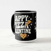 Happy Pizza Valentine Funny Pizza Love Design マグカップ (正面左)