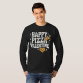 Happy Pizza Valentine Funny Pizza Love Design Tシャツ (正面フル)