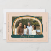 Happy Place モダン Snow Globeクリスマスフォト シーズンカード (正面)