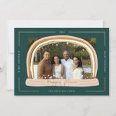 Happy Place モダン Snow Globeクリスマスフォト シーズンカード (正面)