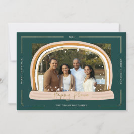 Happy Place モダン Snow Globeクリスマスフォト シーズンカード