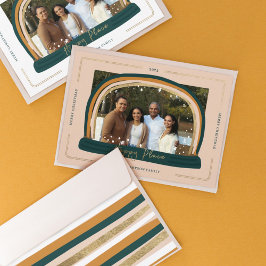 Happy Place モダン Snow Globeクリスマスフォト シーズンカード