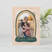 Happy Place モダン Snow Globeクリスマスフォト シーズンカード (スタンド正面)