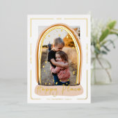 Happy Place モダン Snow Globeクリスマスフォト 箔シーズンカード (立ち正面)