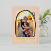 Happy Place モダン Snow Globeクリスマスフォト 箔シーズンカード (立ち正面)