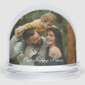 Happy Place Simple Modern Script 2 Family Photo (正面)