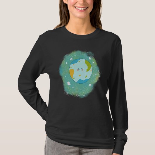 Happy Planet Happy Earth climate change Tシャツ (正面)