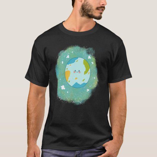 Happy Planet Happy Earth climate change Tシャツ (正面)