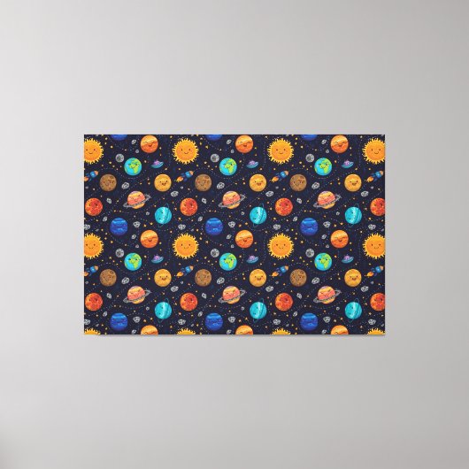 Happy Planets Canvas Print キャンバスプリント (正面)