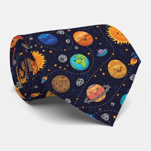Happy Planets Tie ネクタイ (ロール)