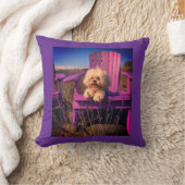 Happy Playful Shih Tzu Puppy Smiles Among Flowers クッション (ブランケット)