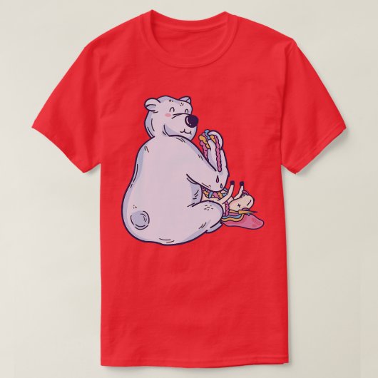 HAPPY POLA BEAR食べ's A UNICORN Premium Tシャツ (デザイン正面)