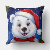 Happy Polar Bear in Santa Hat クッション (裏面)