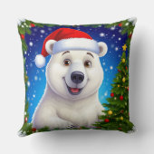 Happy Polar Bear in Santa Hat クッション (裏面)