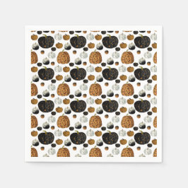 Happy polka dots pumpkin スタンダードカクテルナプキン