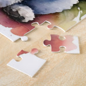 Happy Poodle Colorful Watercolor Puppy ジグソーパズル (側面)