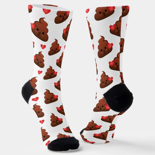 Happy Poop Emoji Socks Emoticon Pile of Poo ソックス (傾斜あり)